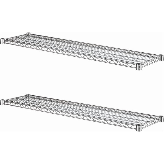 (2-Pack) 14" x 54" Chrome Wire Shelf for Shelving Units, Replacement Shelves for Wire Rack, Additional Heavy Duty Wire Shelving, NSF