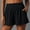 Black, variant on CheerKidz Women's Summer Loose Woven Three-quarter Shorts Elastic Waist Light Elastic Sports Comfy High Waisted Beach Shorts Casual Pants(Black,XL)