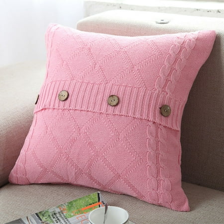 - Iuhan Knitting Button Fashion Throw Pillow Cases Cafe Sofa Cushion Cover Home Decor