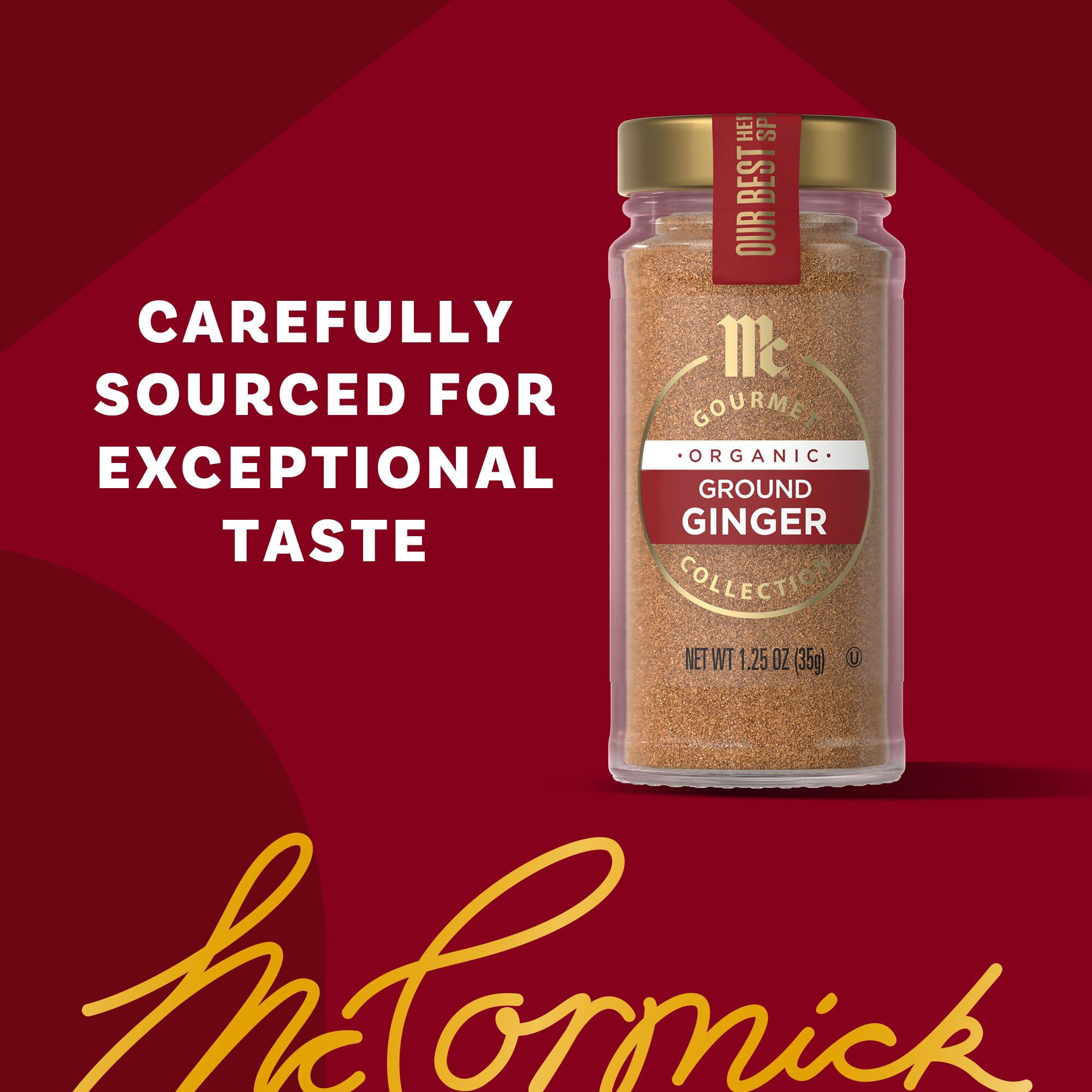 Pack Of 3 McCormick Gourmet Organic Ground Ginger, 1.25 oz (Package May Vary)
