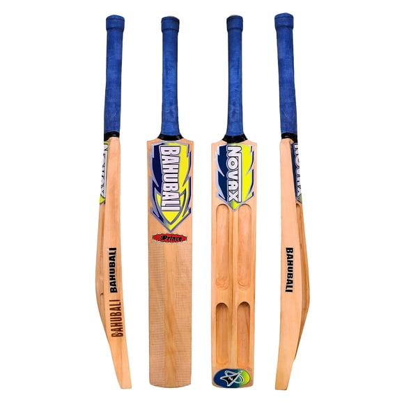Novax Bahubali Kashmir Willow Wood Full Size Cricket Scoop Bat For Tennis Ball - Singapore Cane Handle , Double Blade