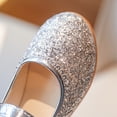thumbnail image 5 of GiLiling Girls Mary Jane Flats, Glittery Sequin Upper Adjustable Strap, Soft Non-Slip Sole Sandals for Parties Weddings (Silver, 5-5.5 Years), 5 of 6
