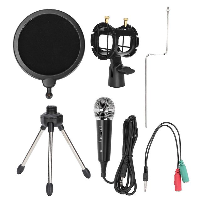 Microphone 3.5mm Condenser Recording Microphone Computer MIC Set for Karaoke Gaming Podcast Video Conference