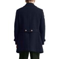 thumbnail image 4 of ZCFZJW Men's Trench Coat Slim fit Double Breasted Belted Windbreaker Lapel Long Jacket Casual Windproof Overcoat with Multi-Pockets Navy XXXL, 4 of 5