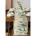 thumbnail image 4 of Nautical Boats Blue Table Runner Cotton Linen 36 Inch Holiday Dresser Scarves, Coastal Ocean Vintage Hot Balloons Tablerunner for Kitchen Coffee Dining Bedroom Dinner Scarf Décor 13''x36'', 4 of 9