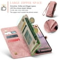 thumbnail image 6 of Feishell Durable 2- In-1 Magnetic Detachable Wallet Case for Google Pixel 9 / 9 Pro,for Women Men,Premium PU Leather Zipper Pocket Flip Multi Card Slots Purse Phone Case with Wrist Strap,Pink, 6 of 7