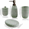 thumbnail image 2 of Green Bathroom Accessories Set,Farmhouse Bathroom Decor,4 Pcs Resin Gift Set Apartment Necessities, Contain Cotton Swab Jar,Soap Dispenser,Tumbler，Soap Dish/Tray, 2 of 6