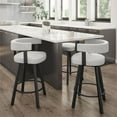 thumbnail image 2 of Amisco Parker 26.25" Polyester Swivel Counter Stool in Gray White/Black, 2 of 9