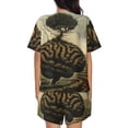 thumbnail image 6 of Balery Surreal Brain Tree Pattern Womens Pajama Sets 2 Piece Soft Short Sleeve Top and Shorts Sleepwear Round Neck Pjs Lounge Set with Pockets-XX-Large, 6 of 7