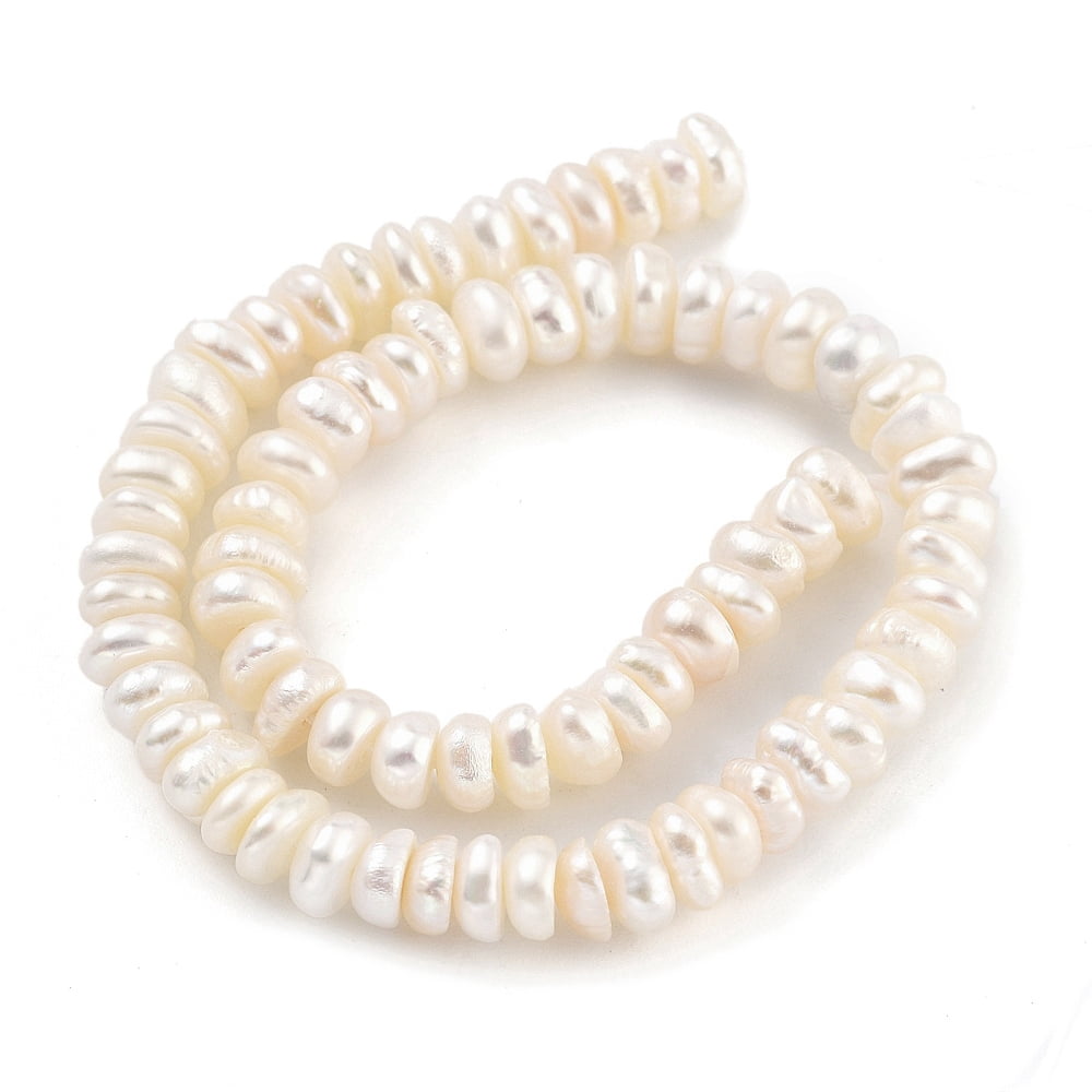 Natural Keshi Pearl Cultured Freshwater Pearl Beads Strands Baroque Pearls Nuggets PapayaWhip 3~4mm Hole: 0.6mm 58pcs/strand 7.09 inch(17.5~18cm)
