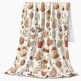 thumbnail image 2 of Holiday Cottage Winter Pattern, Warm Flannel Blanket for Living Room and Family Room, Art Lovers Christmas Gift, Festive Home Decor, 2 of 9