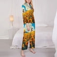 thumbnail image 3 of Pofeuu Clear Sky Sunflower Print Womens Pajamas Set Long Sleeve Sleepwear Button Down Nightwear Soft Pj Lounge Sets Button Down Pajamas Women-Small, 3 of 7