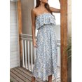 thumbnail image 1 of Women's Boho Floral Print Off Shoulder Long A Line Dress, 1 of 15
