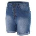 thumbnail image 4 of Durtebeua Women Denim Shorts Casual Jean Shorts With Pockets High Waist Shorts Blue XL, 4 of 6