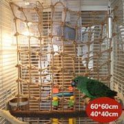 Parrot Bird Climbing Net Hemp Rope Ladder Toy Play Gym Hanging Swing Net Parrot Perch Hammock Toy with Hooks Bird Cage Toy for Budgies Macaw Cockatoo Parakeet Hamster Ferret
