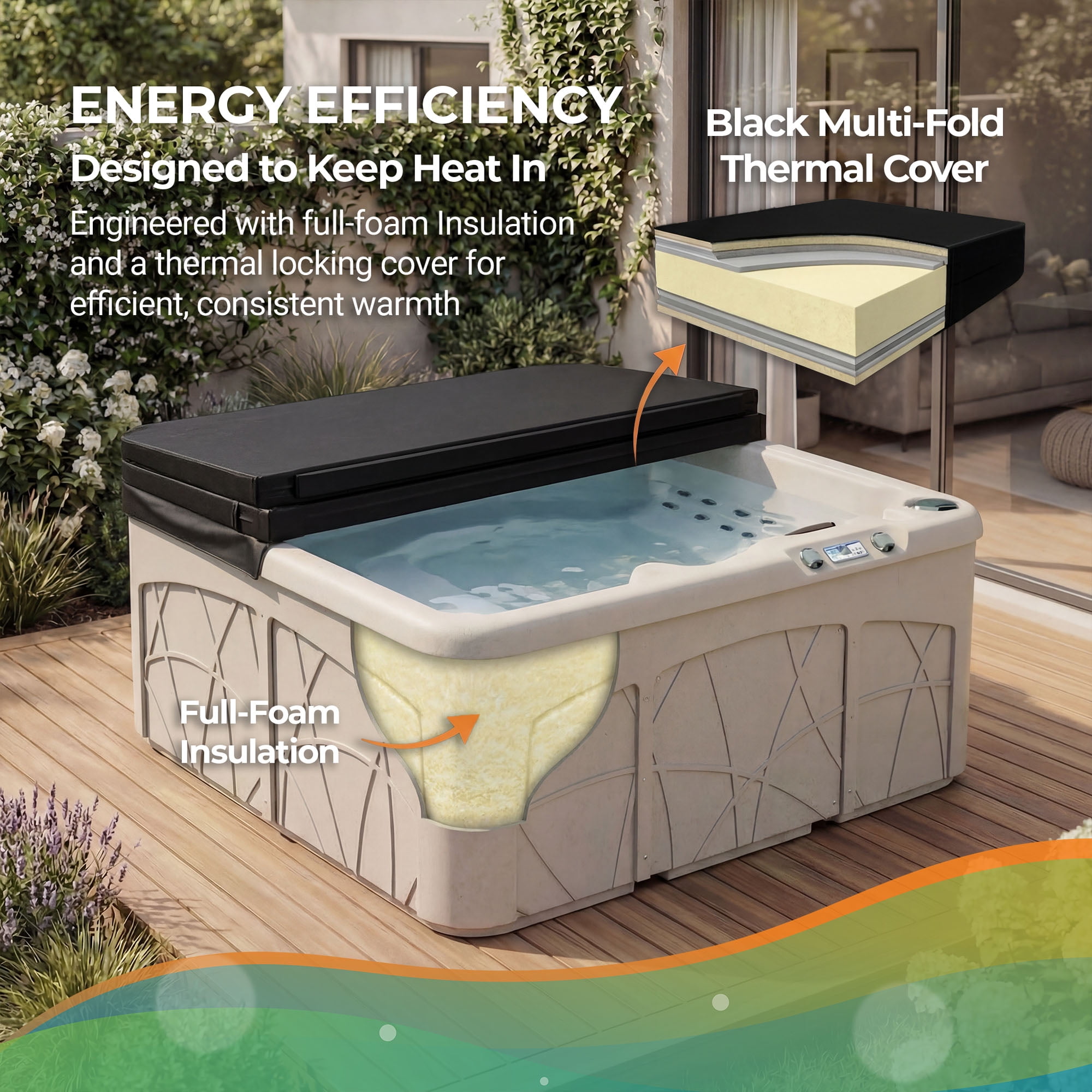 Lifesmart Spas Bahama 5 Person 28 Jet Plug and Play Sand Spa