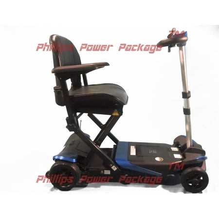 Enhance Mobility - The Transformer - Electric Folding Scooter - 4-Wheel - Blue