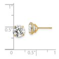 thumbnail image 2 of 14k Yellow Gold Polished 7mm Round Cubic Zirconia Post Earrings 6x6mm Wide Stud Earring for Women, 2 of 2