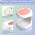 thumbnail image 2 of Mini luz UV para uñas de gel, mini lámpara LED para uñas, lámpara UV para uñas de gel, lámpara de uñas UV, luz de curado con flash para uñas (rosa), 2 of 5