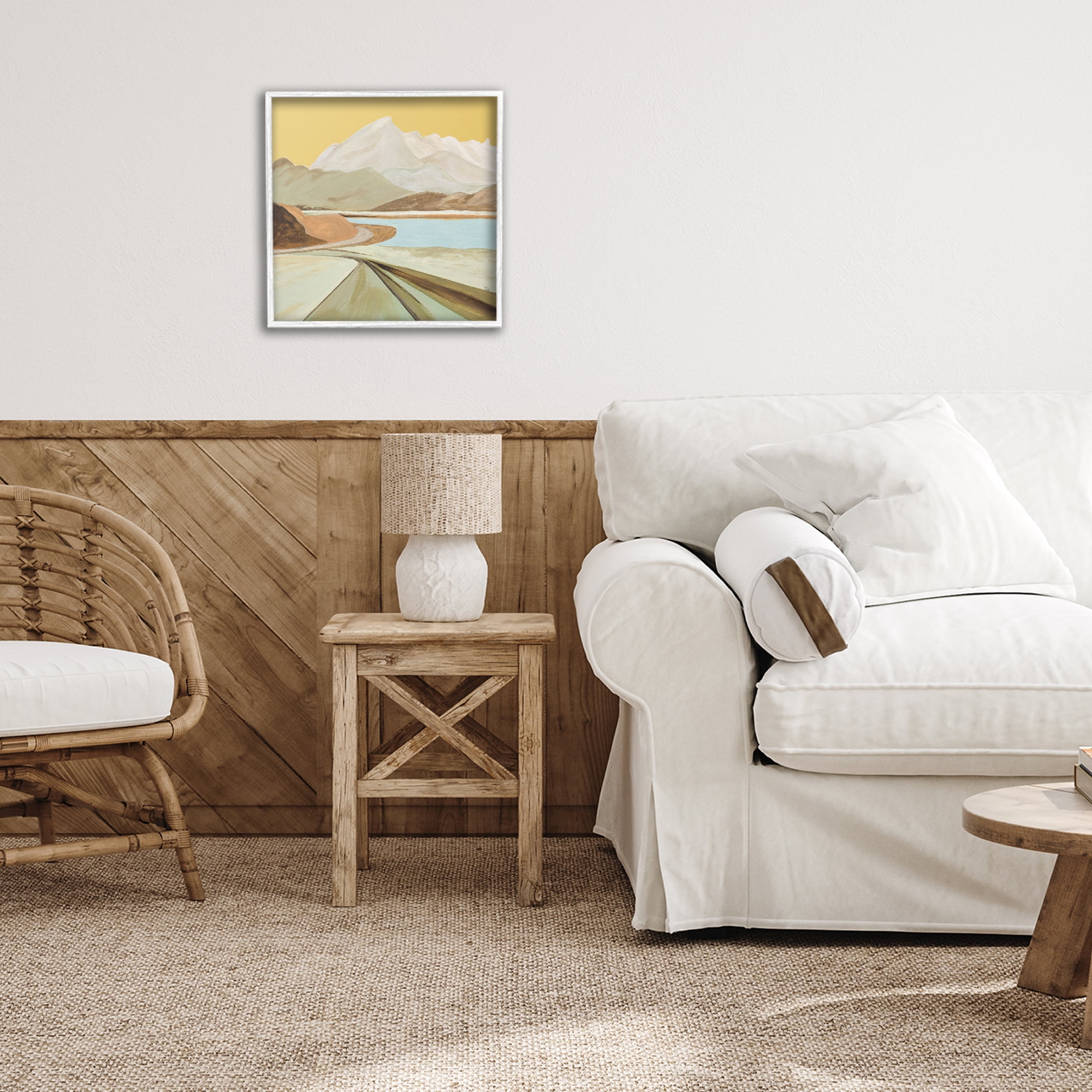 Stupell Industries Retorno Mountain Sunrise White Framed Giclee Art, design by Patricia Pinto