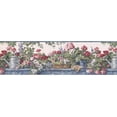thumbnail image 2 of Fleurs Violet Violet Rose dans la Pépinière Blanc Papier Peint Floral Frontière Design Retro, Rouleau 15 'x 7', 2 of 3