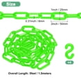 thumbnail image 3 of Uxcell Plastic Barriers Chain, 5Ft Length Green Plastic Waterproof Safety Chain Link with S-Shaped Buckle Caution Barriers Link, 3 of 7