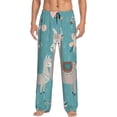 thumbnail image 2 of Goofa Teal Mama Llama Printed Soft Pajama Pants for Men, Wide Leg Comfy Casual Lounge Yoga Pants-Medium, 2 of 9