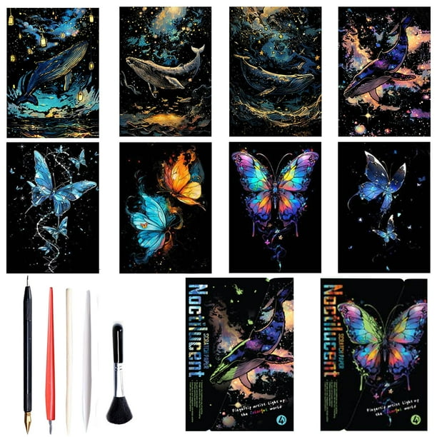 Art Craft Kit Georgie Porgy Glow Dark Scratch Set A4