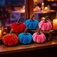 thumbnail image 6 of 1 pcs Fall Autumn Artificial Velvet Pumpkins, Mini Faux Pumpkins for Thanksgiving Harvest Home Farmhouse Wedding Decor Centerpieces Table Mantel Autumn Decor, 6 of 7