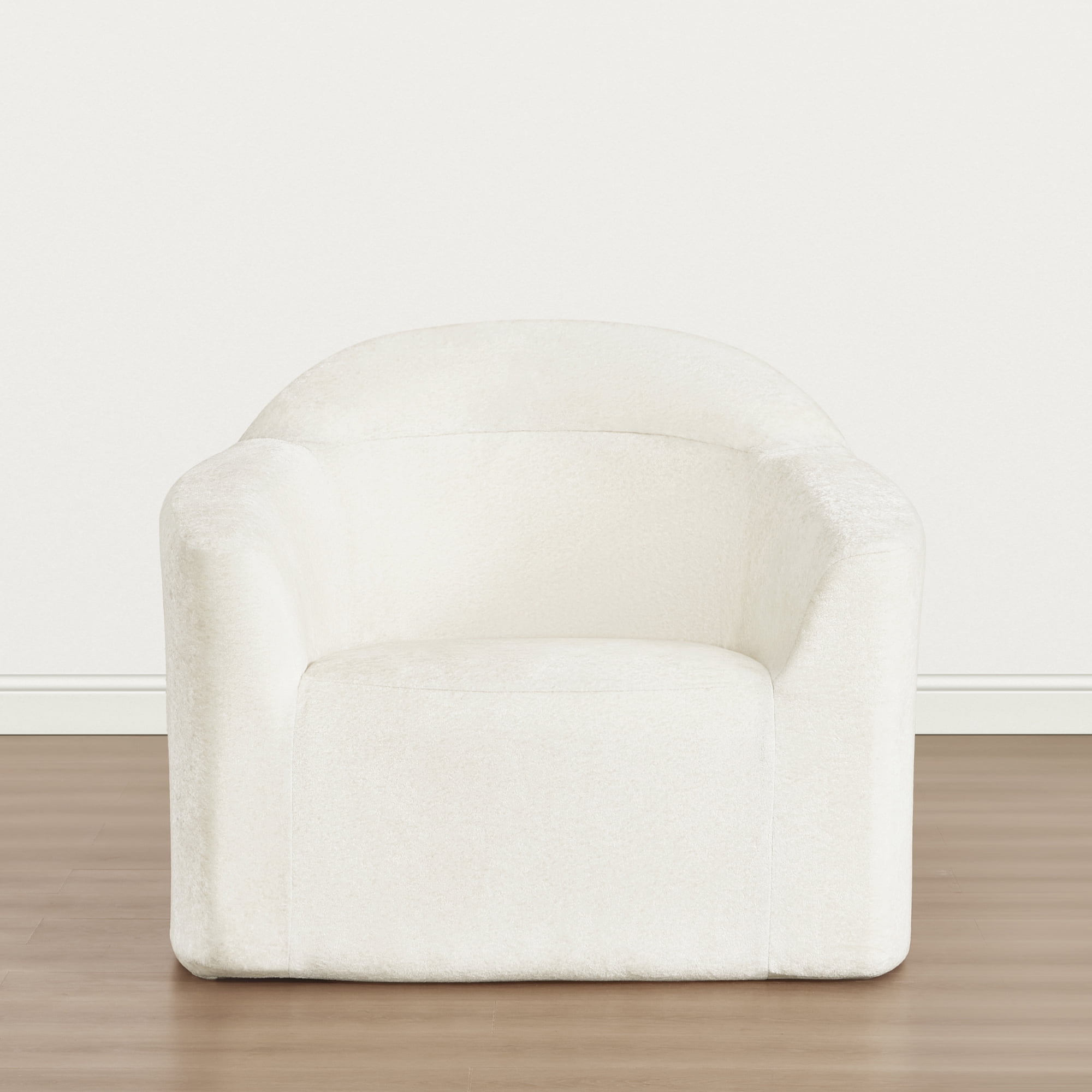 Spruce & Spring Modern Accent Chair with Compression Sponge Cushion, No Assembly, Cream