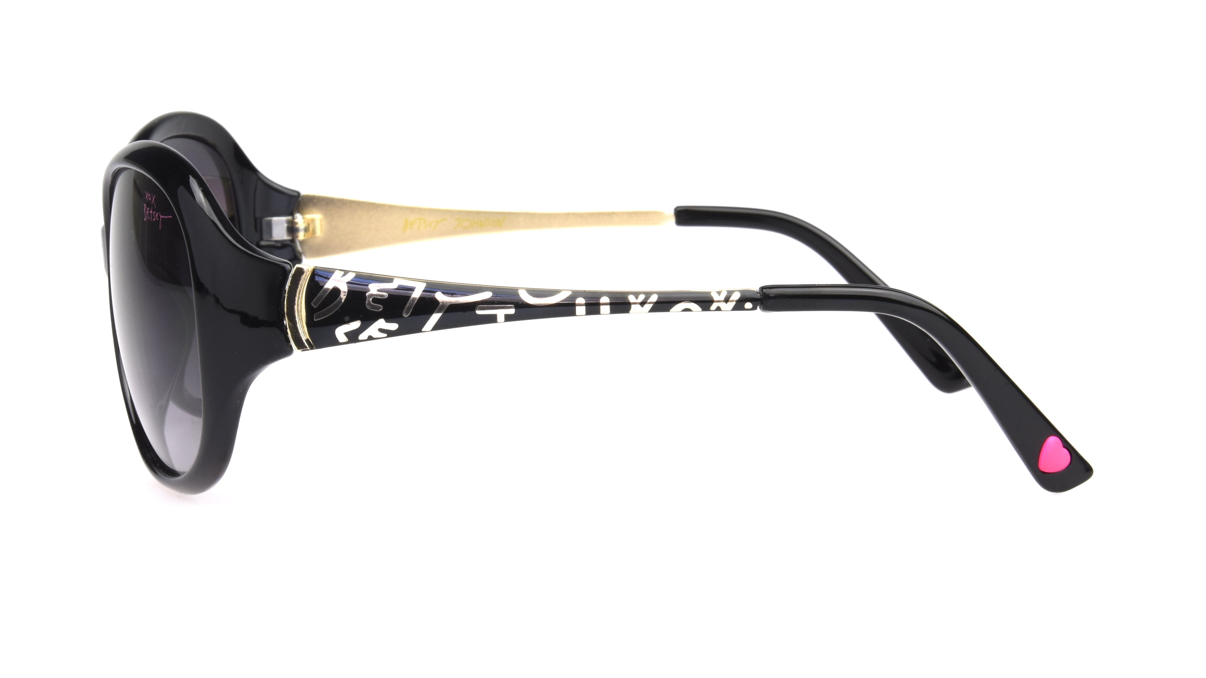 Betsey Johnson Women's Oversized Oval Black Sunglasses