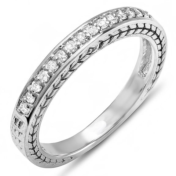0.25 Carat (ctw) 18K White Gold Round White Diamond Anniversary Wedding Band Stackable Ring 1/4 CT