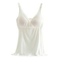 thumbnail image 2 of Pxiakgy Women's Shelf Bra Camisole Tops Adjustable Cami Tank Cotton Undershirts,Tank Tops with Built In Bras Y2K V Neck Sleeveless Cute Summer Cami Tops Womens Tank Tops Summer Beige L, 2 of 3