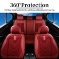 thumbnail image 5 of Coverado Red Car Seat Covers Full Set, 5 Seats Leather&Fabric Front and Back Auto Protectors, Breathable Interior Cushions Universal Fit Most Sedans SUV Pickup Trucks, 5 of 7