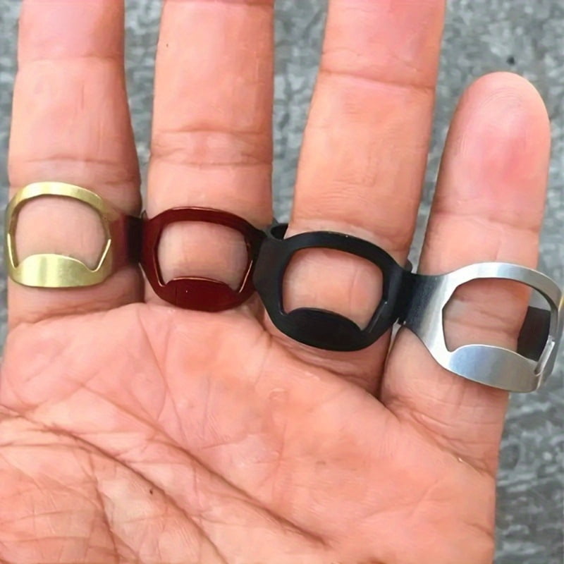 4pcs Creative Bottle Opener Stainless Steel Ring Beer Can Opener Bottle Opener Ring Gadget Cool Kitchen Accessories Bar&home Use
