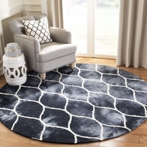 Safavieh Dip Dye Christabella Distressed Area Rug, Graphite/Ivory, 7' x 7' Round