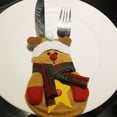 thumbnail image 2 of Juego de 3 porta vajillas navideñas Bolsillos para porta cubiertos Bolsas para cuchillos y tenedores de Papá Noel Fundas para mesa de cena navideña, 2 of 5