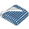 thumbnail image 4 of Bingfone Blue Gingham Print Flannel Fleece Blanket Throw Blanket For Bed,Sofa,Couch,Travel,Camping(50"X40"), 4 of 9