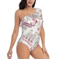 thumbnail image 3 of Honeii Romantic Travel In Paris for women's one-piece swimsuit featuring a chic one-shoulder design experience elegance and style in the water-XX-Large, 3 of 6