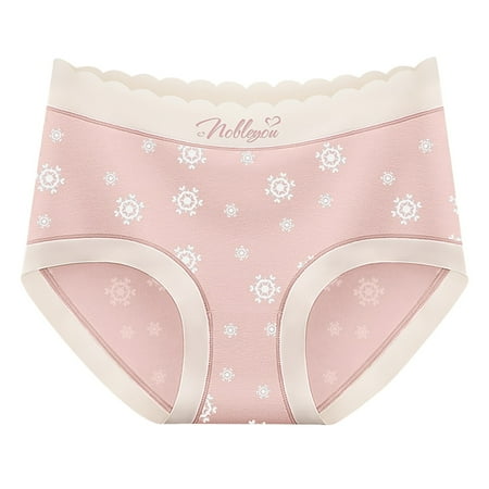 

Fsqjgq Womens Underwear Cotton Women Mid Waist Pure Cotton Breathable and Printing Bow Panties Underwear Women Cotton Bikini Polyester Multi-Color M