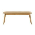 thumbnail image 5 of Weston Home Arne Mid-Century Tapered Beige Fabric Dining Bench, Natural Finish, 5 of 7