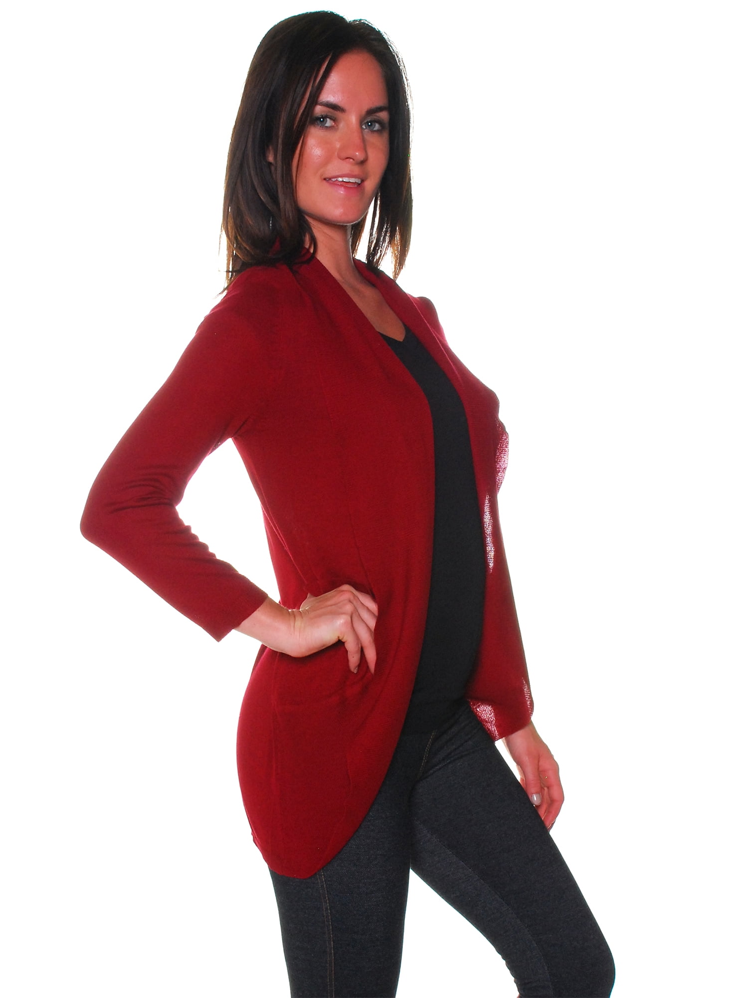 Active USA Junior Women's Basic All Occasion Open Front Cardigan Shawl