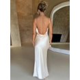 thumbnail image 2 of HLSOHJP White Satin Bodycon Backless Sexy Dress Women Split Elegant Night Club Party Dresses Summer Long Dress Vestidos, 2 of 5
