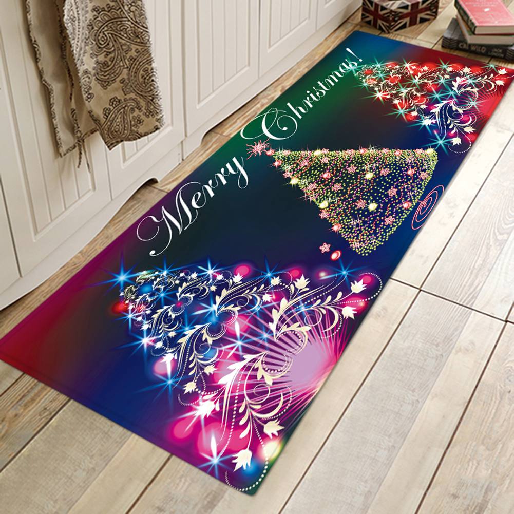 Beautiful Soft Christmas Mats and Rugs Flannel Fabric Non Slip Rubber