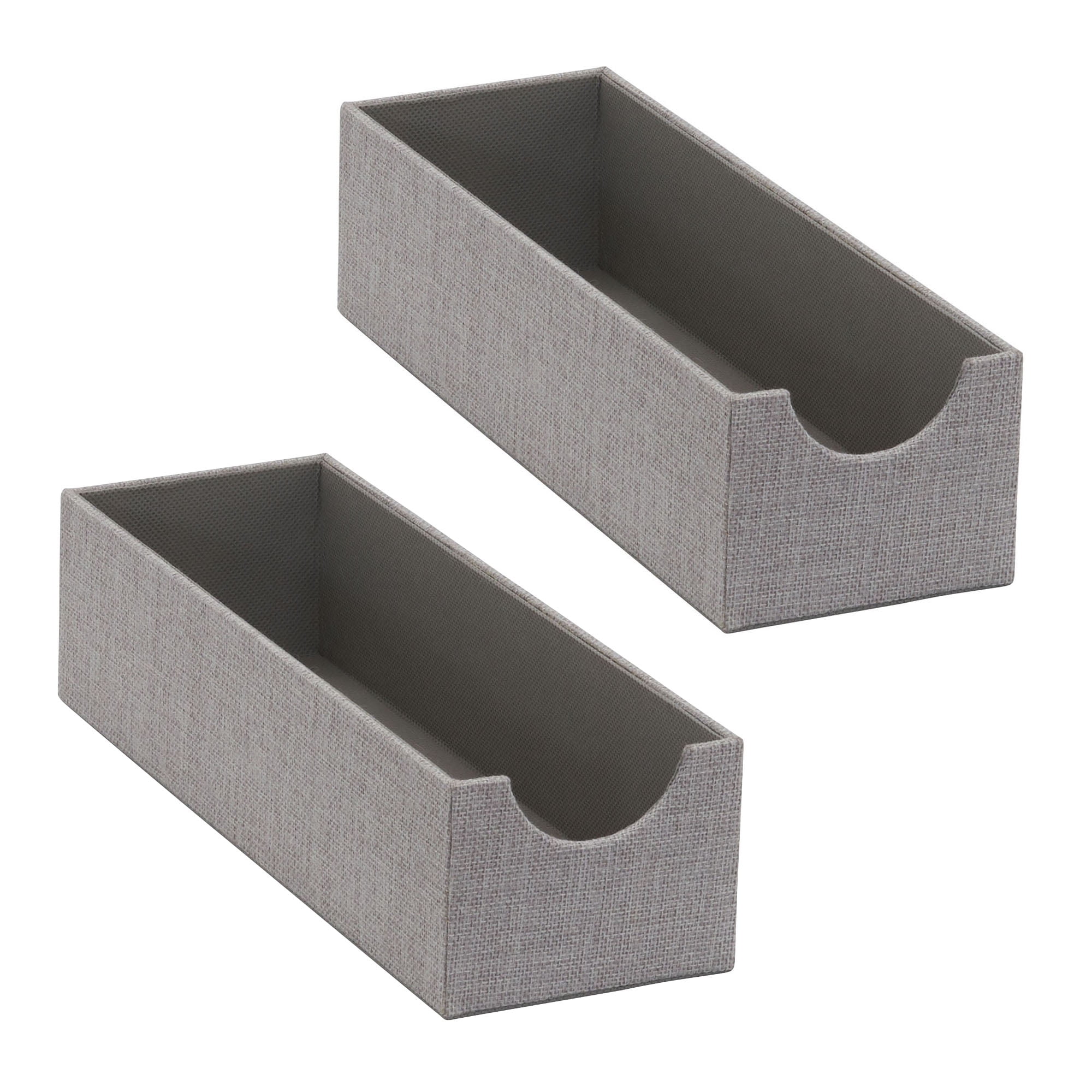 Household Essentials Narrow Hard-Sided Drawer Organizer Silver