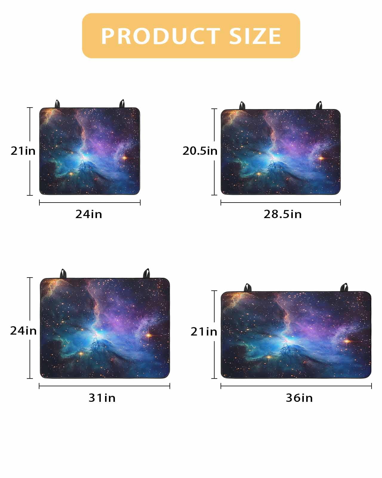 nqOlkjepod Large Induction Cooktop Protector Mat 24"x21", Teal Purple Blue Sky Stove Top Covers for Electric Stove, Modern Abstract Orange Stars Stove Burner Cover Mats, Glass Top Stove Cover