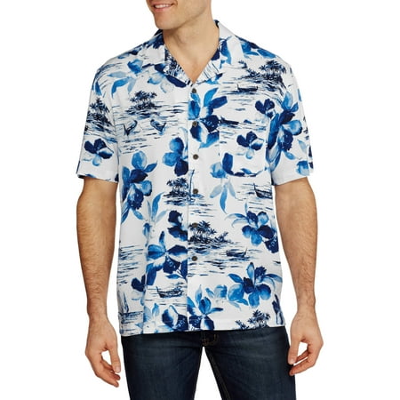 George - Big Men's Rayon Print Hawaiian Shirt - Walmart.com