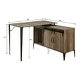 thumbnail image 5 of GZXS 48" L-Shaped Home Office Desk with Storage Cabinet, Barn Doors and Shelves, Rustic Oak & Black, 5 of 8