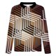 thumbnail image 4 of Blusa de manga larga con estampado digital de múltiples elementos coloridos y media cremallera para hombre Pompotops oipoqjl47093, 4 of 5