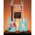 thumbnail image 5 of BAHAMUT 39" Electric Guitar, Red & Blue California Coastline Relic Style, Solid Poplar Body & Canadian Maple Neck, SSS Pickups & Locking Tremolo, Unique Weathered Design for Adults & Pros, 5 of 7